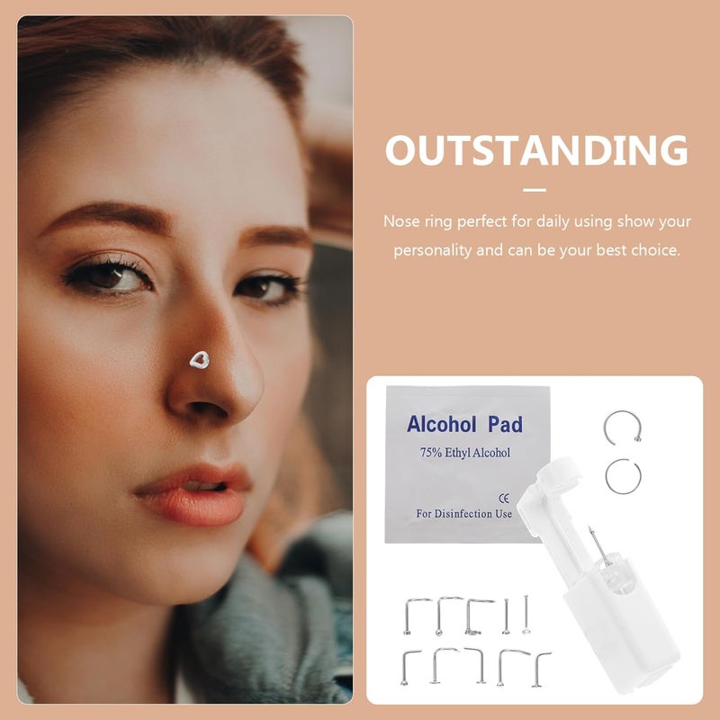 1Set Nose Piercing Kit Convenient Household Piercing Machine with Nose Studs for Self Use and Beginners for Birthdays and Special - Image 2