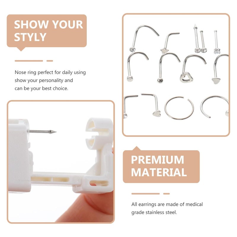 1Set Nose Piercing Kit Convenient Household Piercing Machine with Nose Studs for Self Use and Beginners for Birthdays and Special - Image 3
