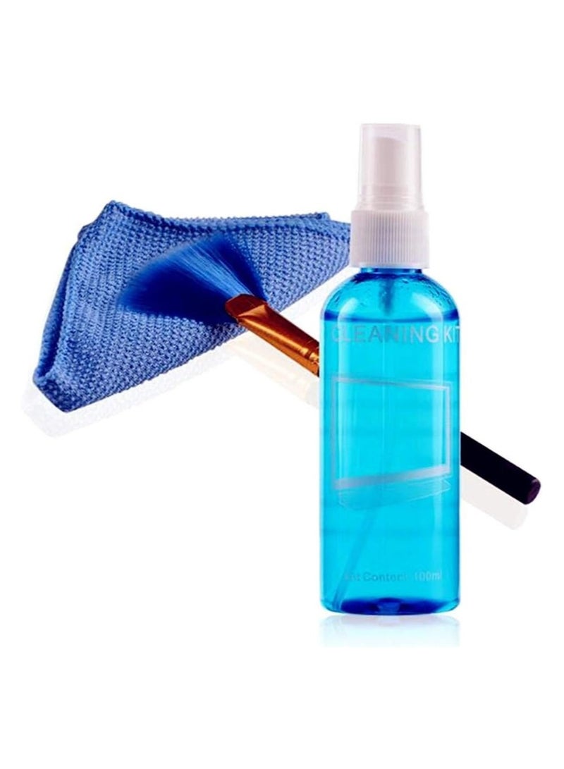 Lapster 3-in-1 Cleaning Kit for PC, Laptops, LCD TV, Monitors, Cameras, Smartphones, Lenses & Tablets – Includes Microfiber Cloth, Cleaning Solution, and Brushes for Dust & Smudge Removal - Image 1