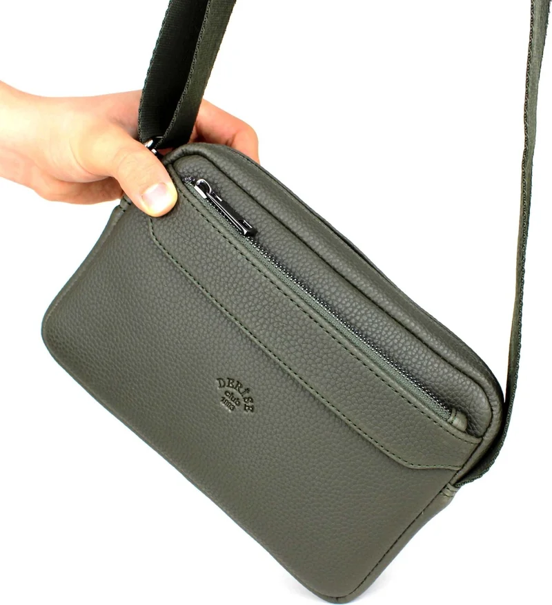 Derise Club Unisex Khaki Color Medium Size Messenger Shoulder Bag