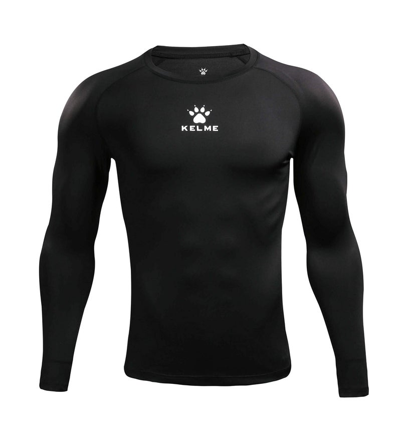 قميص ضغط كيلمي للرجال بارد وجاف بأكمام طويلة طبقة أساسية رياضية للجنسين قميص داخلي حراري رياضي تمرين بارد أسود كبير