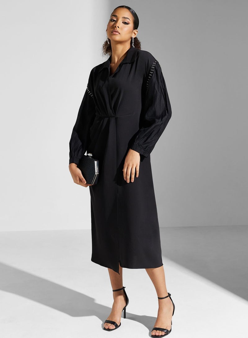 Montania Embellished Sleeve Dress  - Image 4