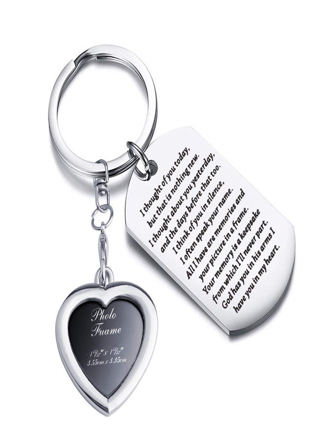 PLITI I Thought of You Today But That is Nothing New Picture Frame Sympathy Keychain Memorial Gifts for Loss of Loved One (I Thought of You) - Image 1