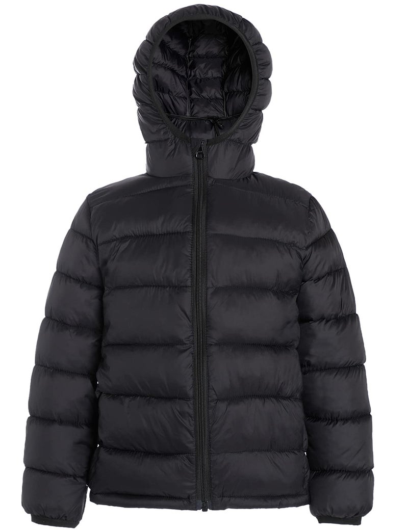 CECORC Winter Outwear Coats for Kids with Hoods Padded Light Puffer Jacket for Outdoor Black M 8