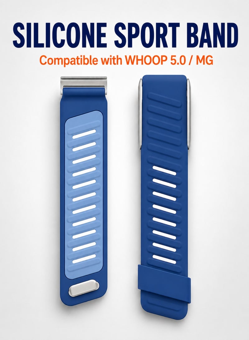 نورتك سوار سيليكون متوافق مع WHOOP 5.0 وWHOOP MG، يرجى اختيار الإصدار العادي أو إصدار MG ECG، سوار رياضي مقاوم للماء وقابل للتنفس وقابل للتعديل بإطار معدني للرجال والنساء - Image 2