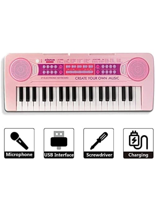 GOGOGO Kids Piano Keyboard, Piano for Kids with Microphone Portable Electronic Keyboards for Beginners , Kid Musical Toys Pianos for Girls Boys Ages 3-8 (Pink Piano) - Image 1