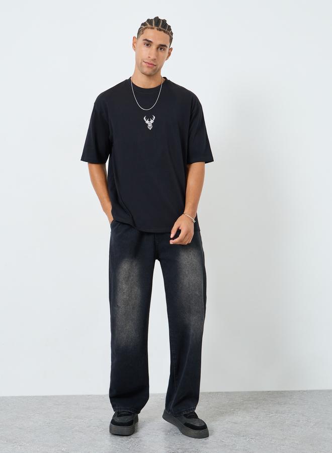 ستايلي تيشيرت واسع بطبعة ناعمة - Image 2