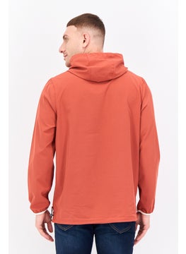 Avalanche Men Embroidered Logo Hooded Jacket, Rust  - Image 3