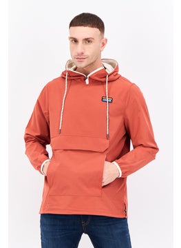 Avalanche Men Embroidered Logo Hooded Jacket, Rust  - Image 1
