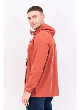 Avalanche Men Embroidered Logo Hooded Jacket, Rust  - Image 2