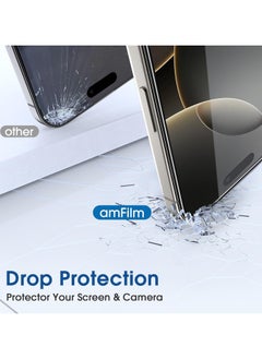 Amfilm amFilm Auto-Alignment OneTouch for iPhone 16 Pro [6.3''] Screen Protector + Camera Lens Protector, Tempered Glass, 30 seconds Installation, Bubble Free, Case Friendly, Anti-Scratch [2+2 Pack]  - Image 2