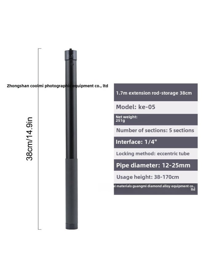 Generic - 1.7M Feiyu Extension Rod Extension Rod Dji Vast M6 Mobile Phone Stabilizer Extension And Heightening Handheld Selfie Stick-Color:Black - Image 1