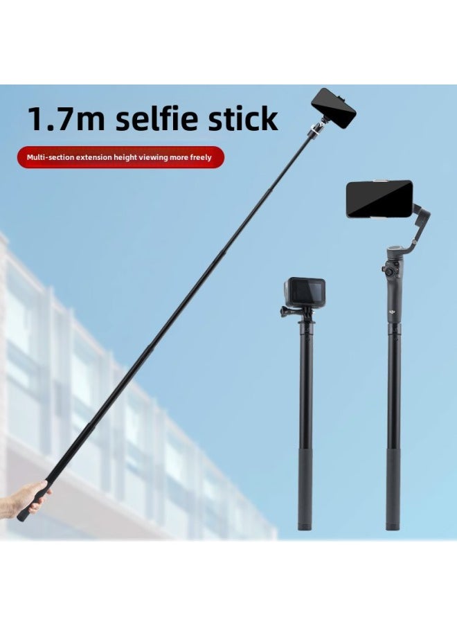 Generic - 1.7M Feiyu Extension Rod Extension Rod Dji Vast M6 Mobile Phone Stabilizer Extension And Heightening Handheld Selfie Stick-Color:Black - Image 1