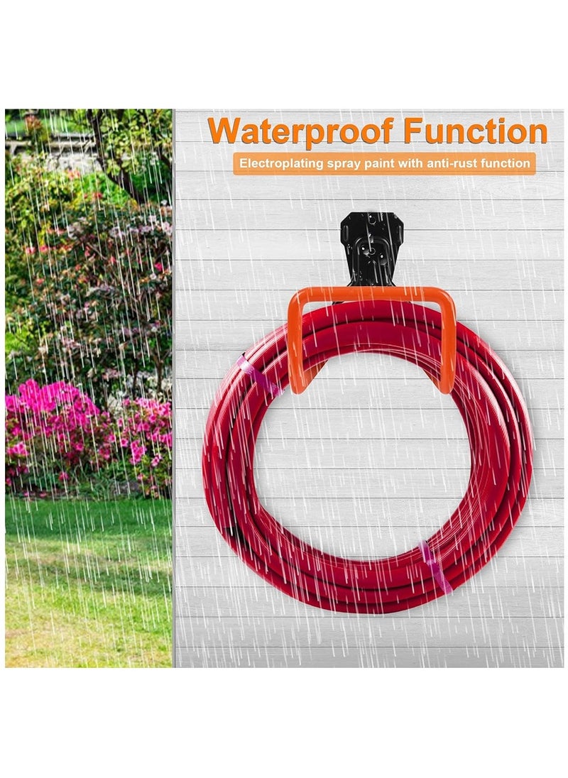 Arabest Garden Hose Hanger, Wall Mount Hose Hanger with Screw and Drywall Anchors, Water Hose Holders for Outside Yard(Orange) - Image 2