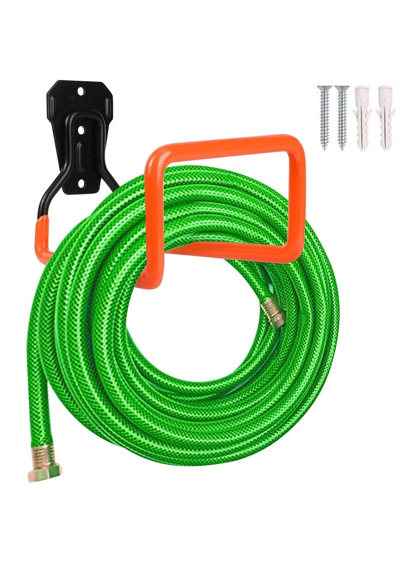 Arabest Garden Hose Hanger, Wall Mount Hose Hanger with Screw and Drywall Anchors, Water Hose Holders for Outside Yard(Orange) - Image 1