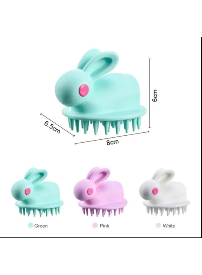 فرشاة تدليك فروة الرأس من السيليكون – شكل أرنب لطيف - Image 2