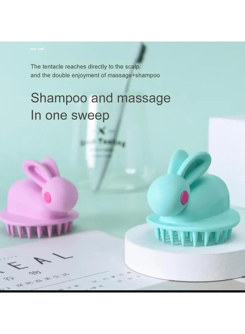 فرشاة تدليك فروة الرأس من السيليكون – شكل أرنب لطيف - Image 4