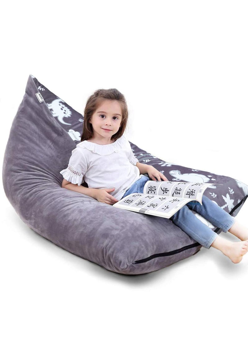 BCHWAY BCHWAY Stuffed Animal Storage Bean Bag Chair Cover  53 Extra Large Beanbag for Kids and Adults Plush Toys Holder and Organizer for Boys and Girls  Premium Velvet  Soft  Comfortable Dinosaurs 