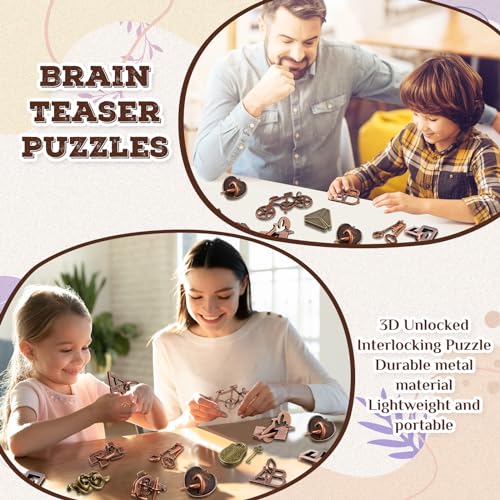 Yilloog 24 Pcs Metal Brain Teaser Puzzles Assortment for Adults Difficult Magic Puzzles Highly Hard Brain Games Iq Logic Test Disentanglement Game for Classroom Mind Challenge(Classic) - Image 5