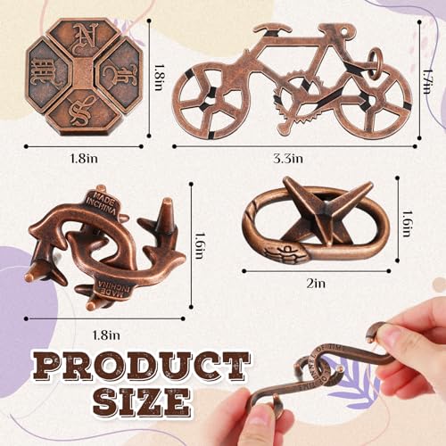 Yilloog 24 Pcs Metal Brain Teaser Puzzles Assortment for Adults Difficult Magic Puzzles Highly Hard Brain Games Iq Logic Test Disentanglement Game for Classroom Mind Challenge(Classic) - Image 2