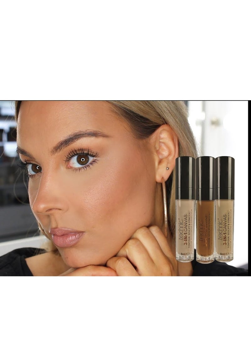 تكنيك 3 في 1 كانفاس كونتور ونحت وإخفاء اللون العاجي - Image 2