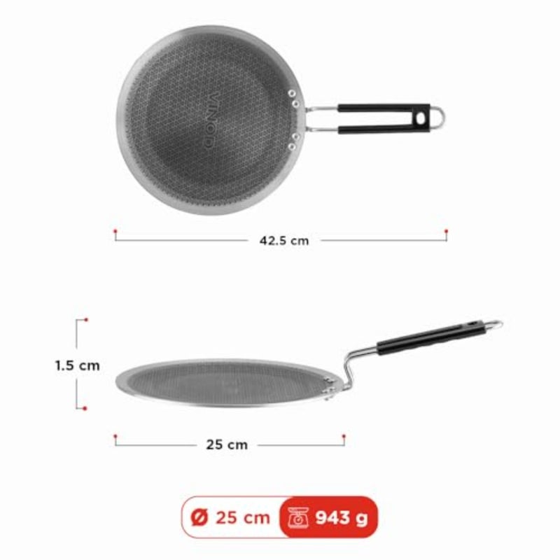 بلاتينيوم ثلاثي الفولاذ المقاوم للصدأ SAS Pro Tawa - 25 سم مناسب للحث - Image 4