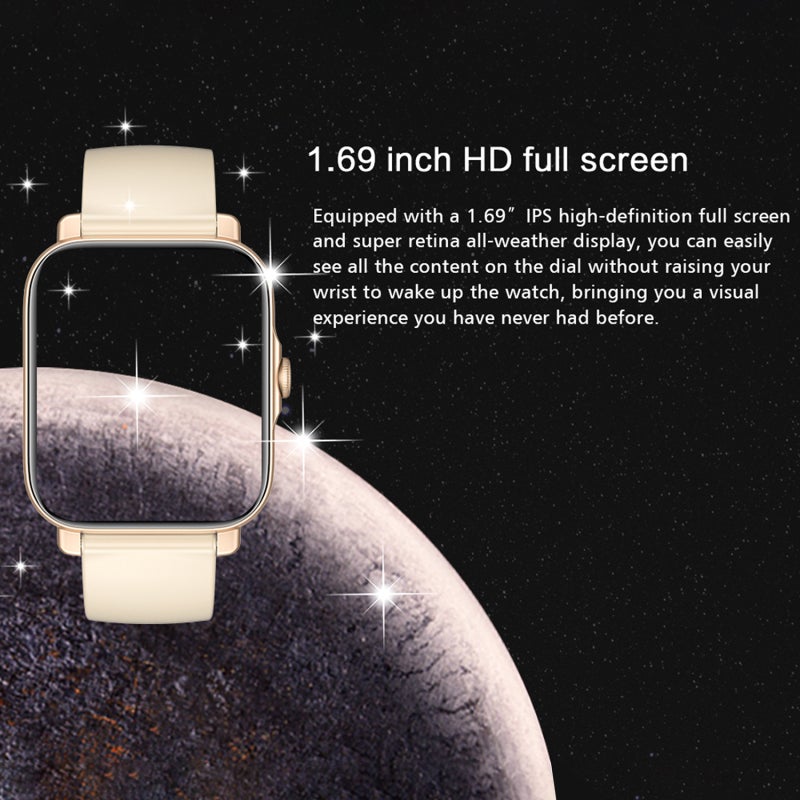 Smart Watch: 1.69" Silver Zinc Alloy Body - IP67 Waterproof, 200+ Dials Sports Smart Watch for Android & iOS Users, Fitness Tracking - Image 5
