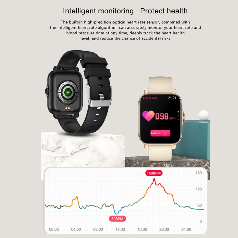 Smart Watch: 1.69" Silver Zinc Alloy Body - IP67 Waterproof, 200+ Dials Sports Smart Watch for Android & iOS Users, Fitness Tracking - Image 4
