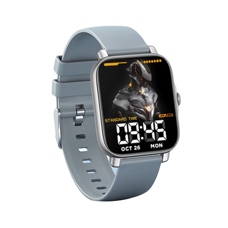 Smart Watch: 1.69" Silver Zinc Alloy Body - IP67 Waterproof, 200+ Dials Sports Smart Watch for Android & iOS Users, Fitness Tracking - Image 1