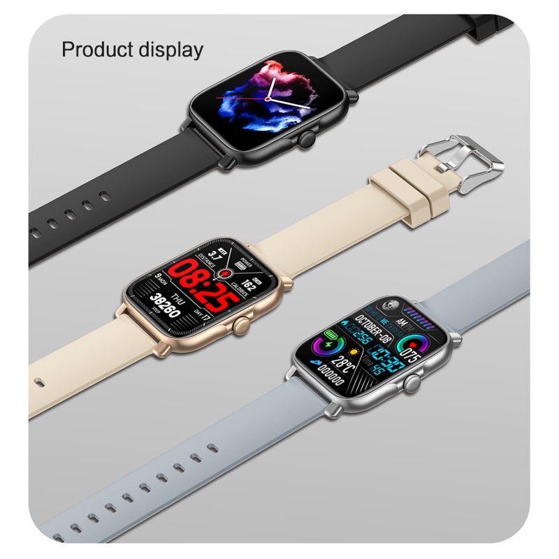 Smart Watch: 1.69" Silver Zinc Alloy Body - IP67 Waterproof, 200+ Dials Sports Smart Watch for Android & iOS Users, Fitness Tracking - Image 2