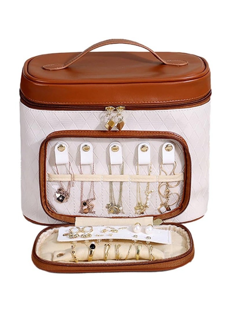 Y&D Makeup Bag, Jewelry 2 In 1 Travel Organizer, Medium Organizer Case,Make up Brushes Toiletry Digital Accessories for Girls Traveling - Image 1