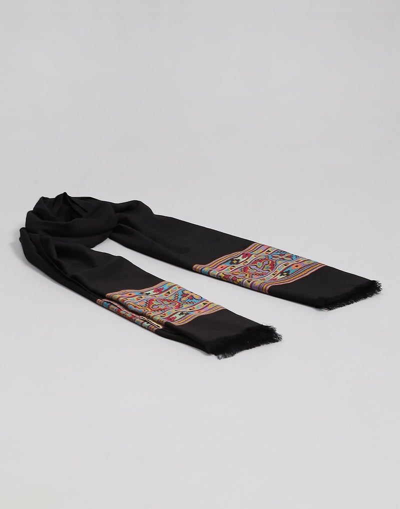 Monte Carlo Womens Self design Black Shawl (224SHW6860-0-40) - Image 5