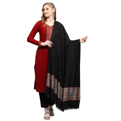 Monte Carlo Womens Self design Black Shawl (224SHW6860-0-40) - Image 1