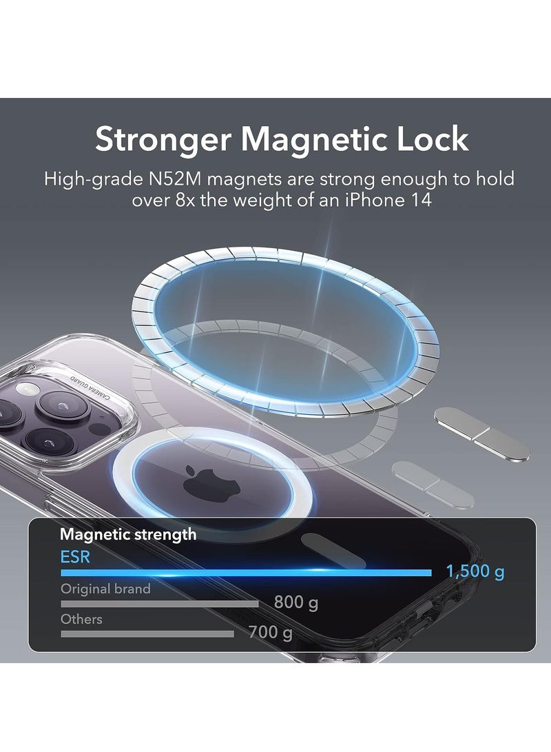 تايجر MagSafe Case for iPhone 14 Pro Max – Clear Hybrid Protective Cover Supports Magnetic Wireless Charging, Shockproof Drop Protection, Scratch-Resistant Back, Slim Fit Anti-Yellow TPU Bumper - Image 4