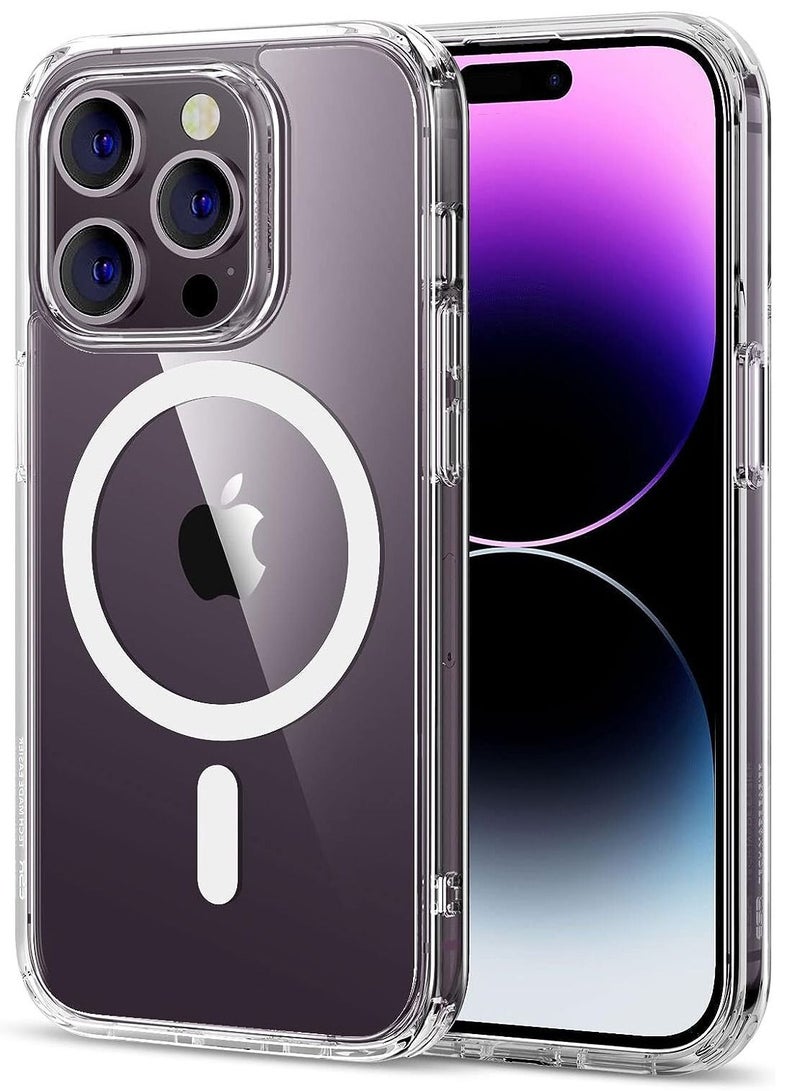 تايجر MagSafe Case for iPhone 14 Pro Max – Clear Hybrid Protective Cover Supports Magnetic Wireless Charging, Shockproof Drop Protection, Scratch-Resistant Back, Slim Fit Anti-Yellow TPU Bumper - Image 1