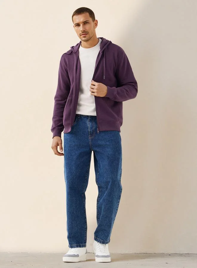 سبلاش فيڤ هودي قطن مخلوط رجالي بقصة عادية بنسيج وافل