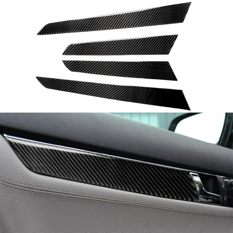 غطاء لوحة الأبواب الداخلية من ألياف الكربون متوافق مع مرسيدس بنز C-Class W204 C250 C300 C350 C63 AMG 2008 2009 2010 2011 2012 2013 2014 ملحقات سيدان 4 قطع