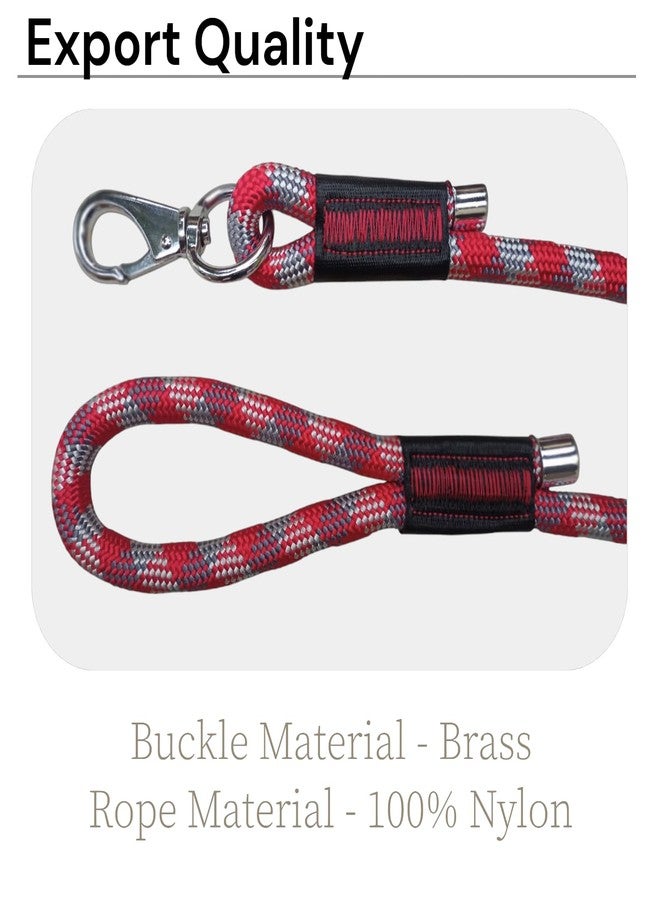 Petlicious & More® (Size - 20mm, Length - 5ft, Color - Red & Grey) Heavy Duty Mountain Rope Leash for Large & Giant Breed Dogs - Image 2