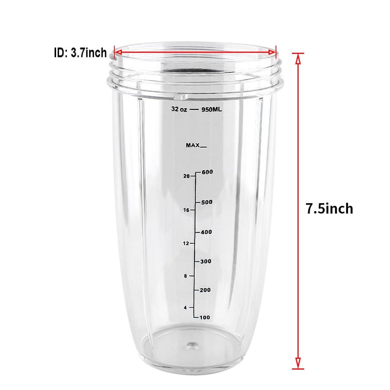 Anbige Replacement Parts Cups,Compatible with NutriBullet Blender 600W and 900W (1 32oz cup) - Image 2