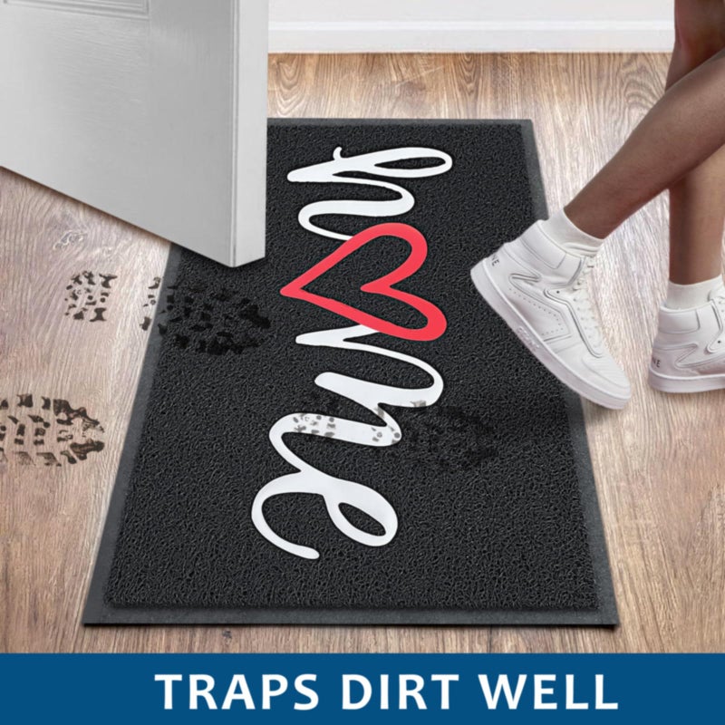 EARTHALL Door Mat Outside Inside Home Doormat, 30"x17.5", Durable Floor Mat Non Slip Mat Ultra Absorb Mud Easy Clean Front Doormat for Garage, Entryway, Patio, High Traffic Areas, Black - Image 3
