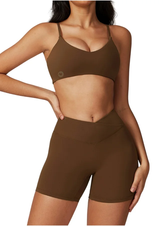 كون.يوغا Womens Scoop Neck Sports Bra