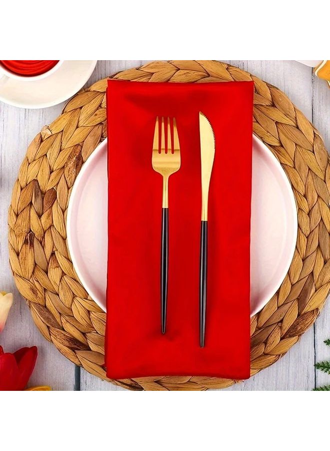 Red Cloth Napkins 2 Pack Durable Polyester Table Napkins for Dining Party Wedding - Image 4