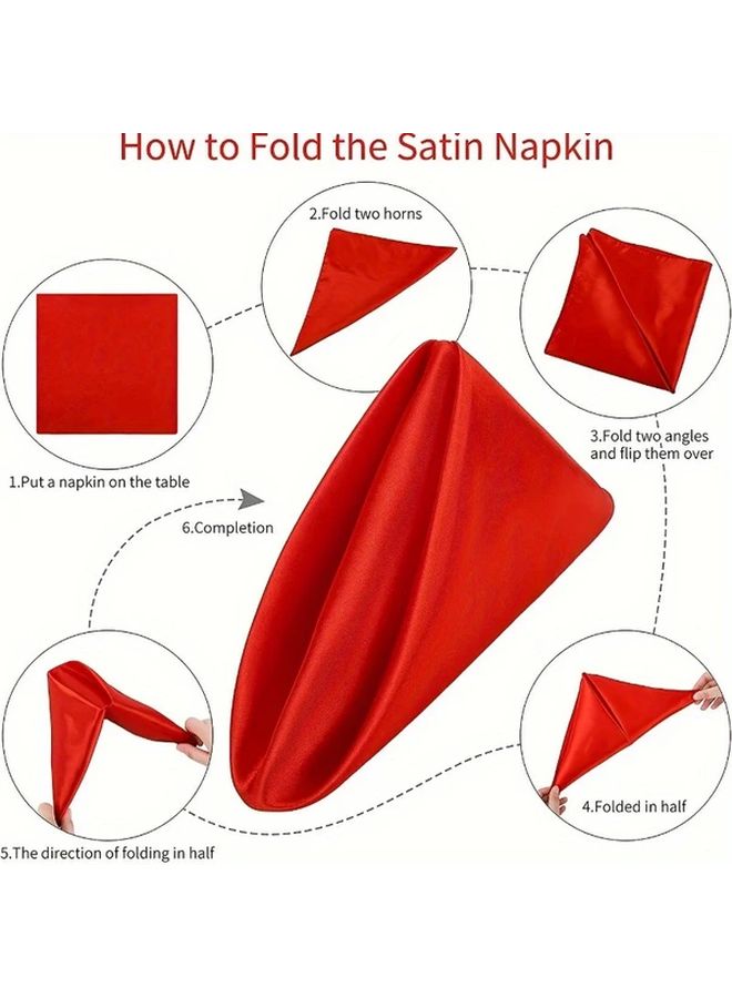 Red Cloth Napkins 2 Pack Durable Polyester Table Napkins for Dining Party Wedding - Image 5