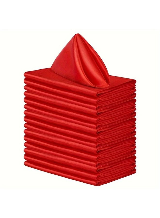 Red Cloth Napkins 2 Pack Durable Polyester Table Napkins for Dining Party Wedding - Image 2