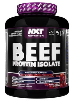 NXT Nutrition Beef Protein Isolate Zero Dairy Black Grape, Flavour 60 Servings 1800g 