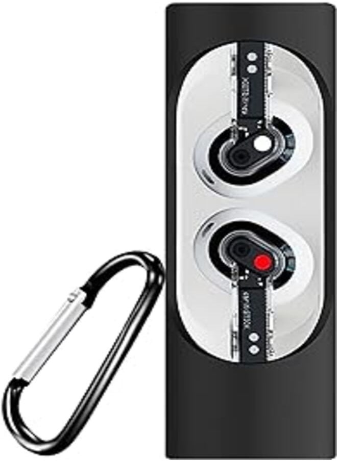 USTIYA USTIYA Case for Nothing Ear Stick Case Silicone Protective Cover Case with Keychain Carabiner Headphone Accessories (Black) 