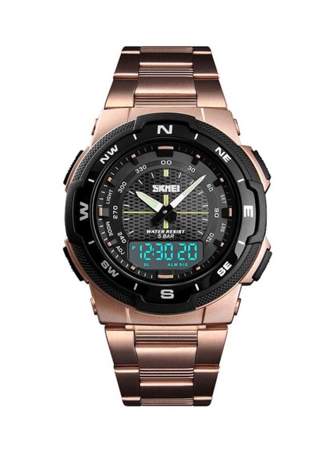 Loquat Water Resistant Analog-Digital Watch 1370 - 47 mm - Rose Gold - Image 2