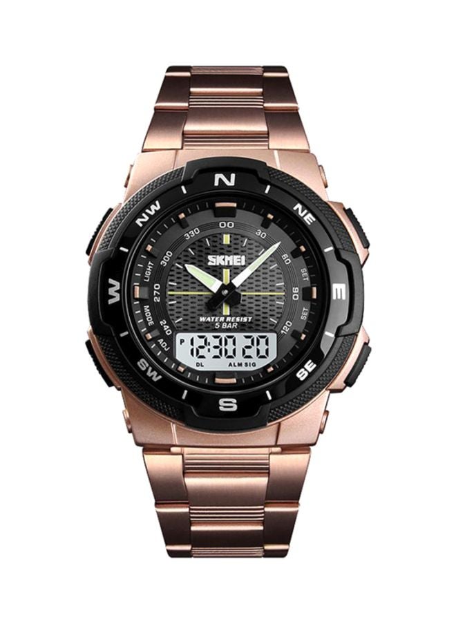 Loquat Water Resistant Analog-Digital Watch 1370 - 47 mm - Rose Gold - Image 1