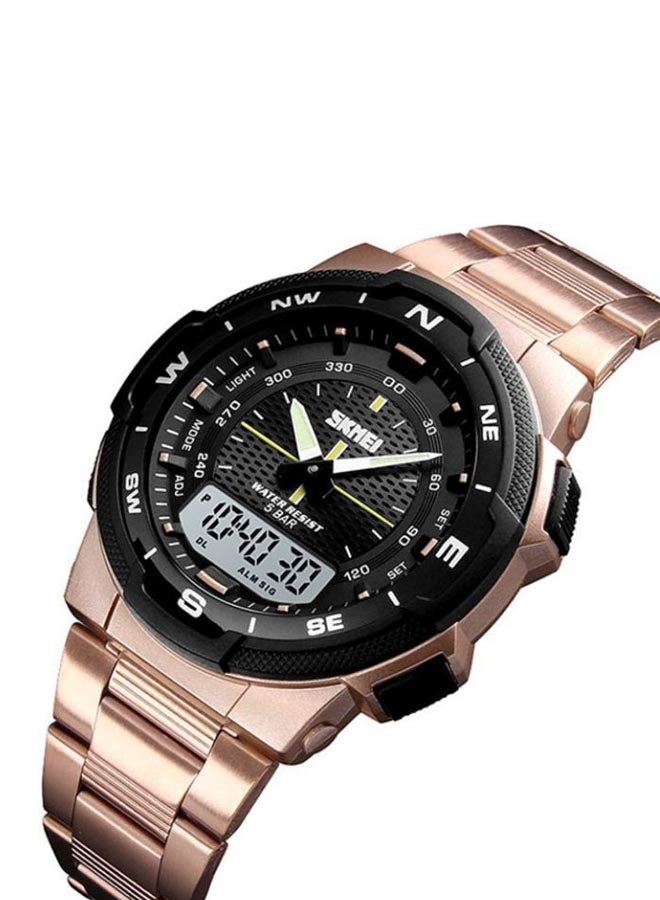 Loquat Water Resistant Analog-Digital Watch 1370 - 47 mm - Rose Gold - Image 3