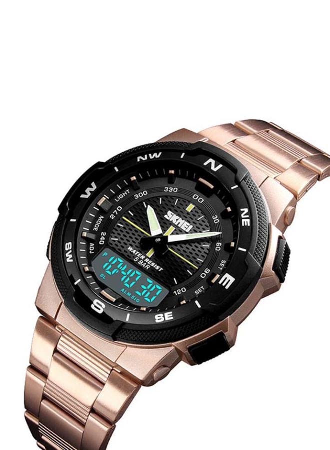 Loquat Water Resistant Analog-Digital Watch 1370 - 47 mm - Rose Gold - Image 4